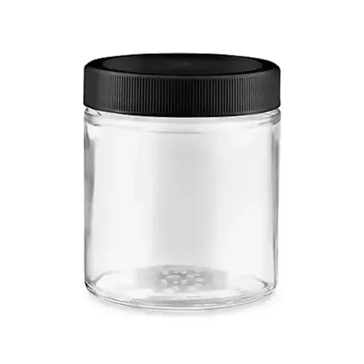 4oz Patet Glass at Jar cum Black Screw Lid 4oz Patet Glass at Jar cum Black Screw Lid